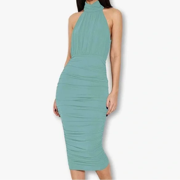 AX Paris | Dresses | Ax Paris Womens High Neck Ruched Bodycon Midi  Dresssize Us6 | Poshmark